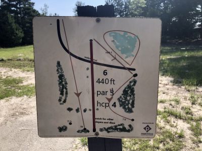 Pisgah Church, Main course, Hole 6 Hole sign