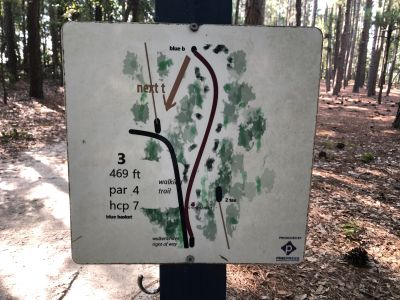 Pisgah Church, Main course, Hole 3 Hole sign