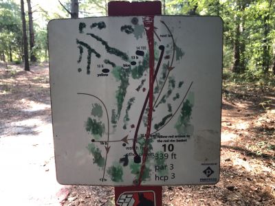 Pisgah Church, Main course, Hole 10 Hole sign