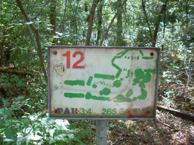 Seven Oaks, Main course, Hole 14 Hole sign