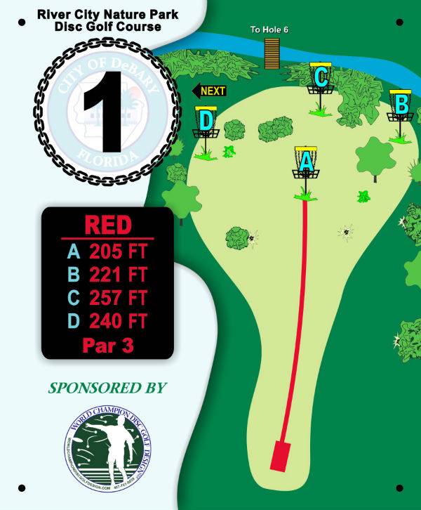 Hole 1 • River City Nature Park (DeBary, FL) Disc Golf Courses Disc