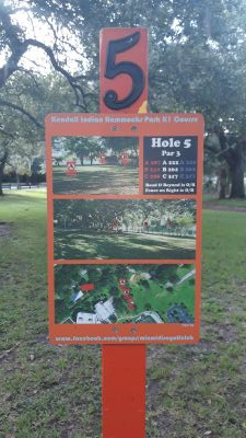 Kendall Indian Hammocks Park, East course, Hole 5 Hole sign