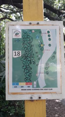 Kendall Indian Hammocks Park, West course, Hole 18 Hole sign