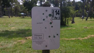 Reed Canal Park, Main course, Hole 14 Hole sign