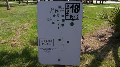 Reed Canal Park, Main course, Hole 18 Hole sign