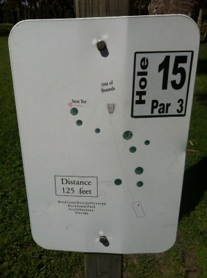 Reed Canal Park, Main course, Hole 15 Hole sign