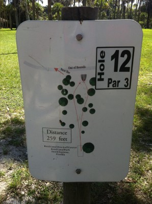 Reed Canal Park, Main course, Hole 12 Hole sign