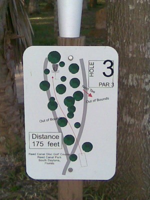 Reed Canal Park, Main course, Hole 3 Hole sign