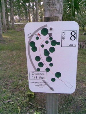 Reed Canal Park, Main course, Hole 8 Hole sign