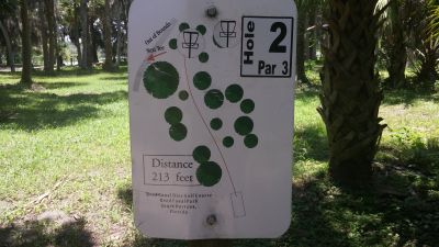 Reed Canal Park, Main course, Hole 2 Hole sign