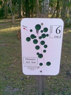 Reed Canal Park, Main course, Hole 6 Hole sign