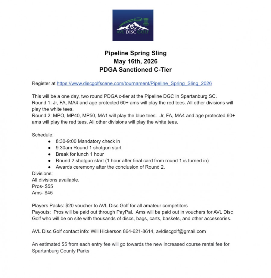 Pipeline Spring Sling · Disc Golf Scene