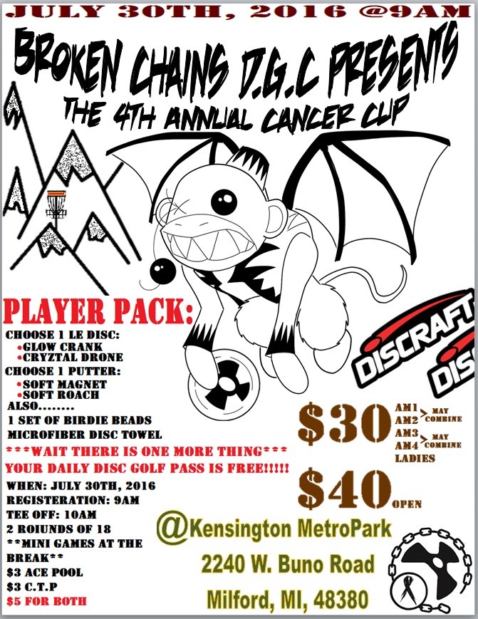 4th Annual Cancer Cup (2016, Broken Chains) · Disc Golf Scene