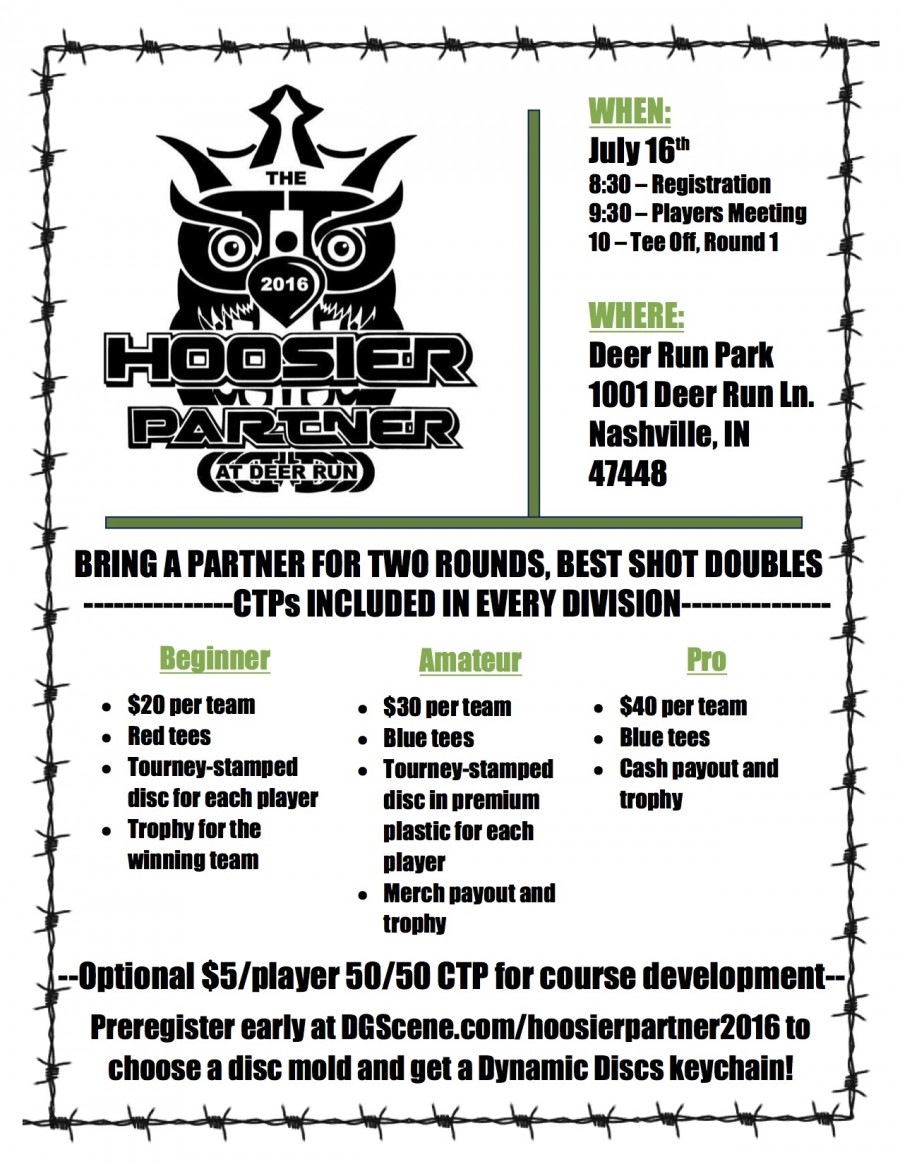 The 2016 Hoosier Partner sponsored by Dynamic Discs (2016, Bloomington