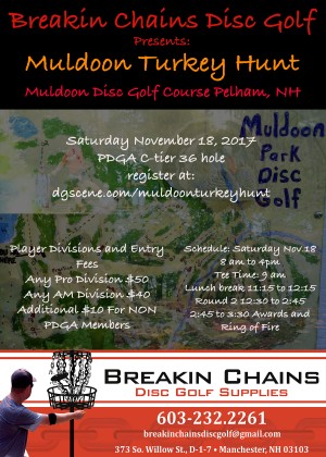 Breakin Chains Disc Golf Presents  2017 Muldoon Turkey Hunt graphic