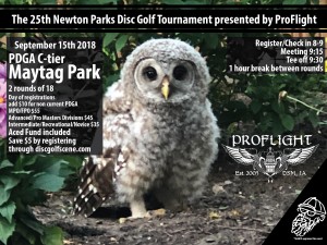 The 25th Newton Parks Disc Golf Tournament presented by ProFlight! graphic