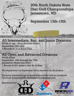 20th North Dakota State Disc Golf Championships (All Non-Advanced Am Divs) graphic