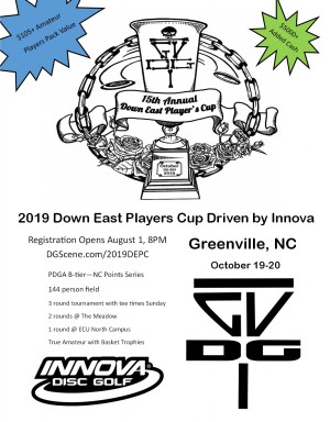 2019 Down East Players Cup Driven by Innova graphic