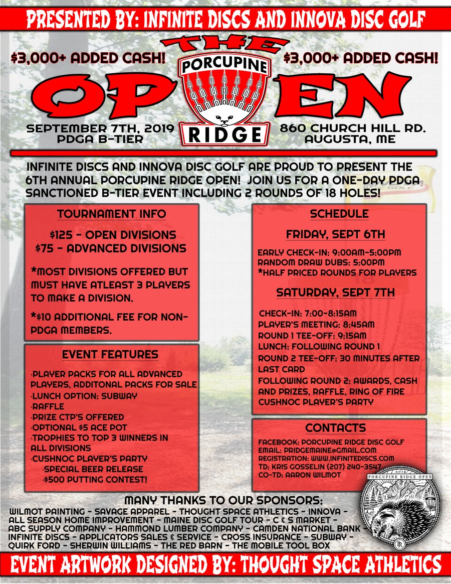 6th Annual Porcupine Ridge Open Presented By Infinite Discs & Innova