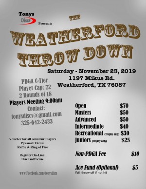 Weatherford throw Down (2019 Tonys Discs) · Disc Golf Scene