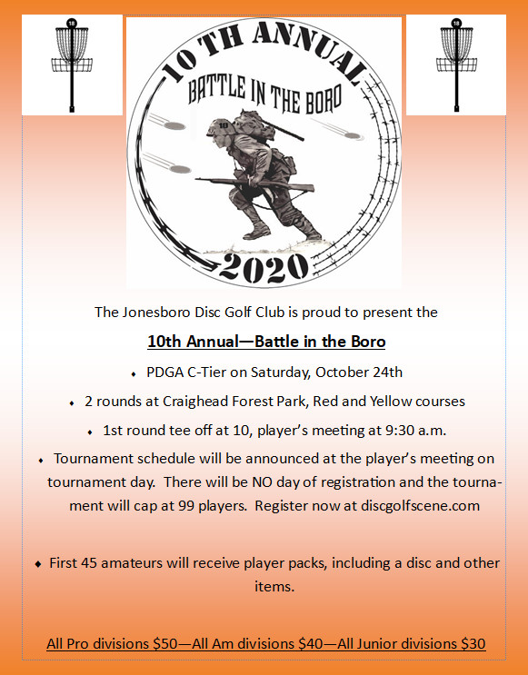 10th Annual Battle in the Boro (2020, Jonesboro Disc Golf Club