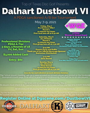 Top of Texas Disc Golf Presents: Dalhart Dustbowl VI +WGE graphic