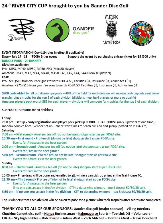 24th RIVER CITY CUP brought to you by GANDER DISC GOLF (2021, Edmonton