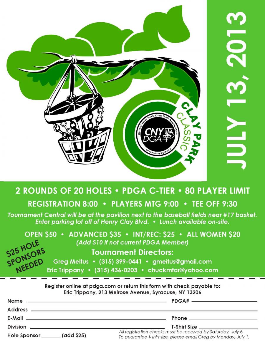 Clay Park Classic (2013, Central New York Disc Golf Association) · Disc