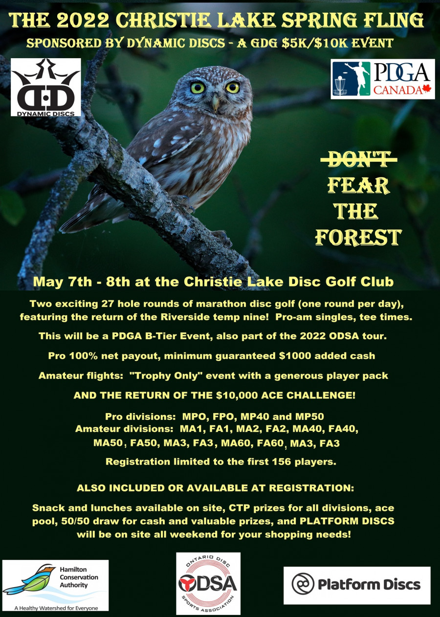 The 2022 Christie Lake Spring Fling Sponsored by Dynamic Discs, a GDG