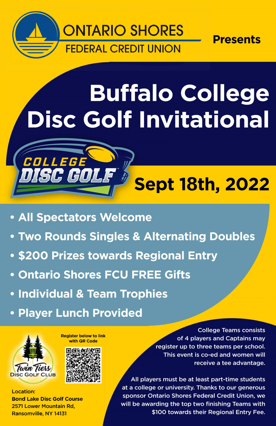 Buffalo College Disc Golf Invitational Powered By Ontario Shores 