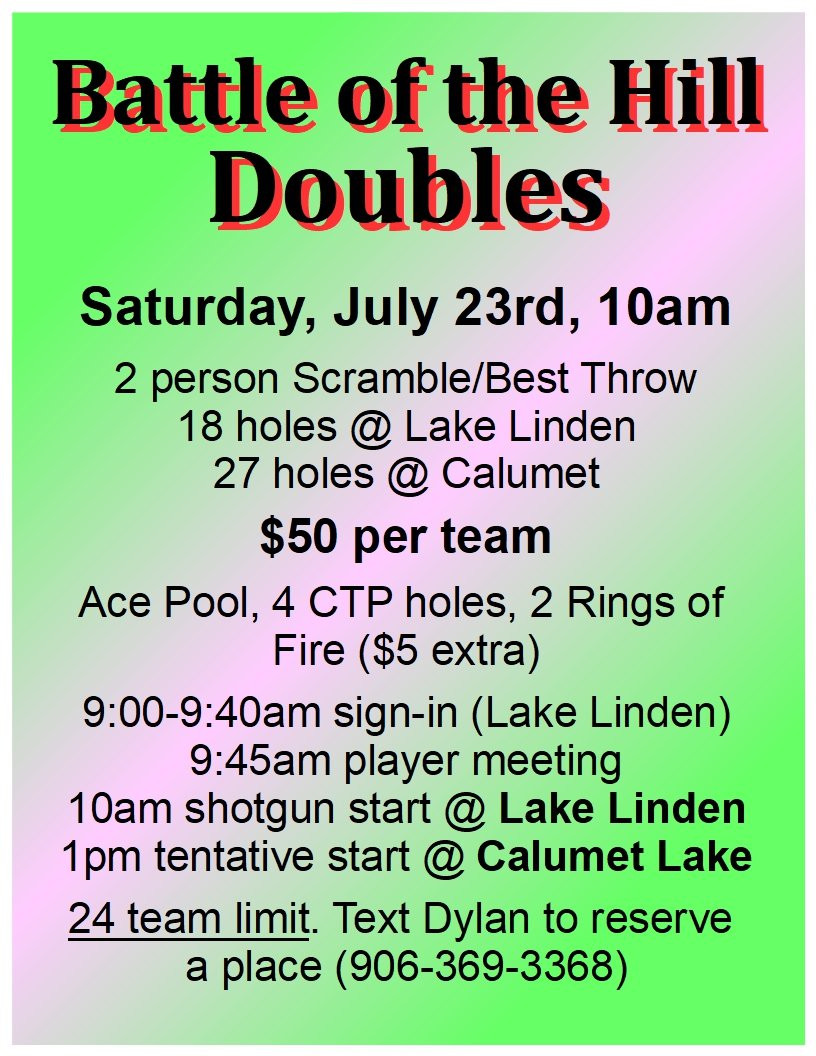 Battle of the Hill Doubles Tournament (2022, Dylan Boberg) · Disc Golf