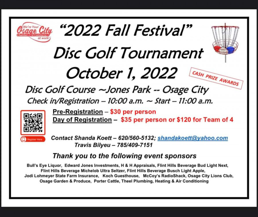 4th Annual Osage City Fall Festival Disc Golf Tournament (2022, Osage