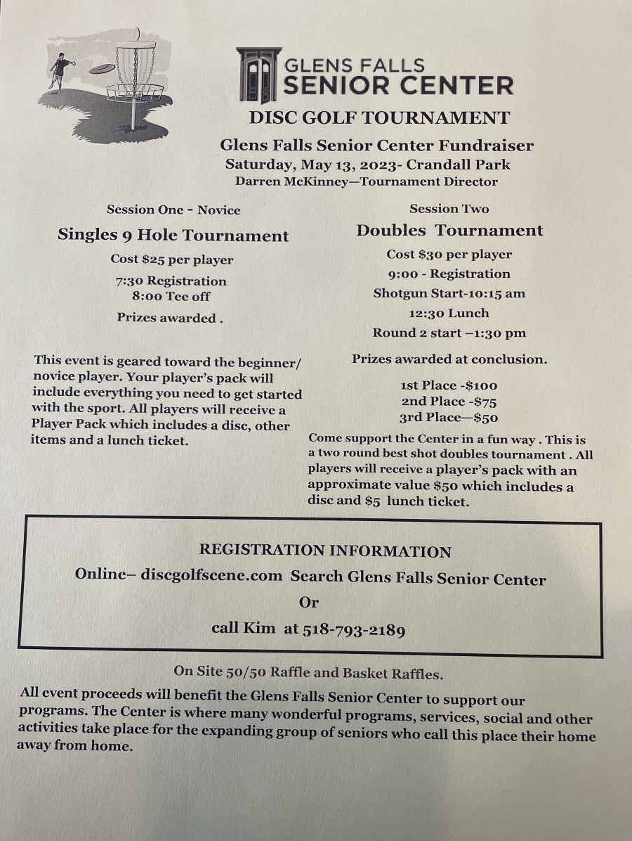 Glens Falls Senior Center Disc Golf Doubles Tournament (2023, Glens