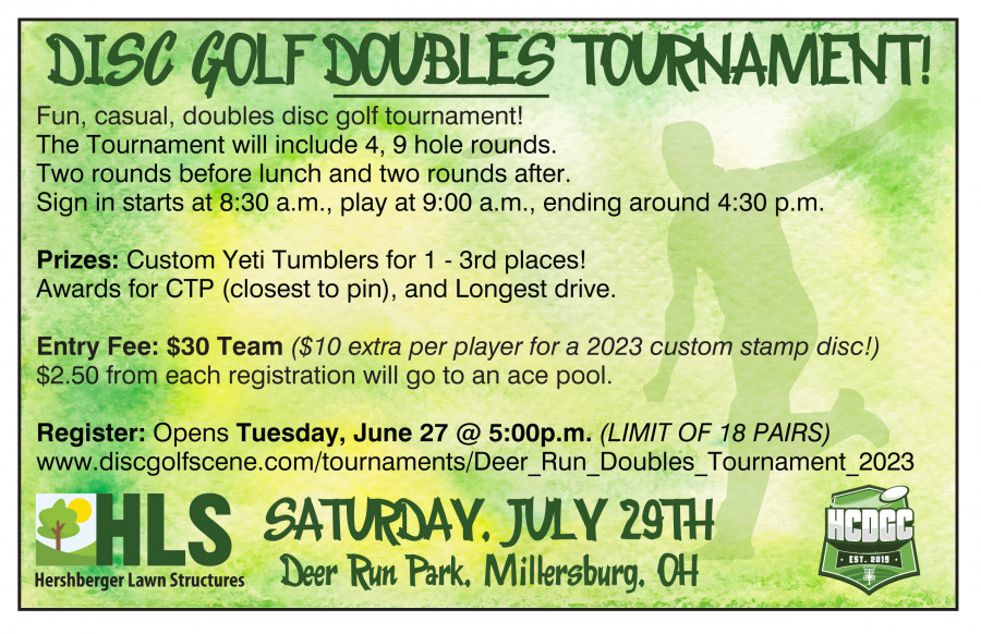 Deer Run Doubles Tournament (2023, Holmes County Disc Golf Club) · Disc