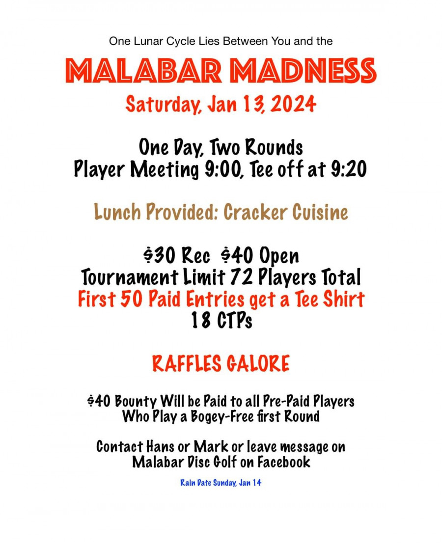 2024 Malabar Madness (2024, Malabar Disc Golf) · Disc Golf Scene