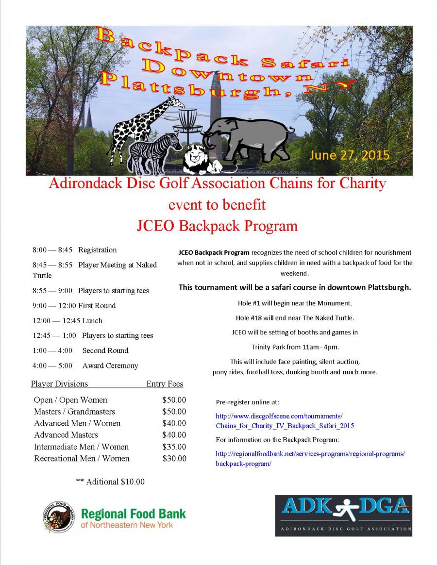 Chains for Charity IV: Backpack Safari (2015, Adirondack ...