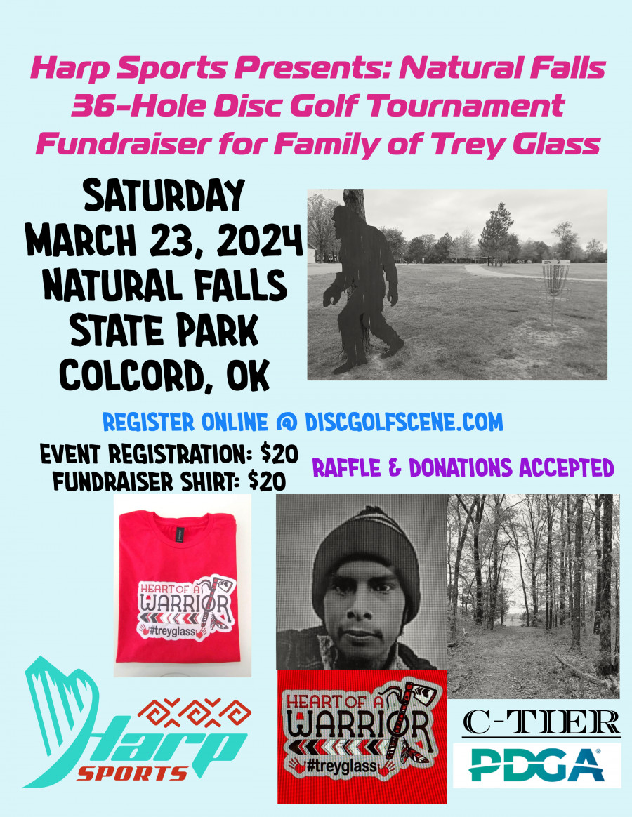 Harp Sports Presents Natural Falls 36Hole Disc Golf Tournament Fundraiser for Family of Trey