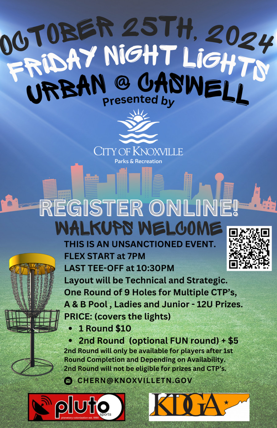 City of Knoxville "FRIDAY NIGHT LIGHTS" Urban Disc Golf Caswell Park
